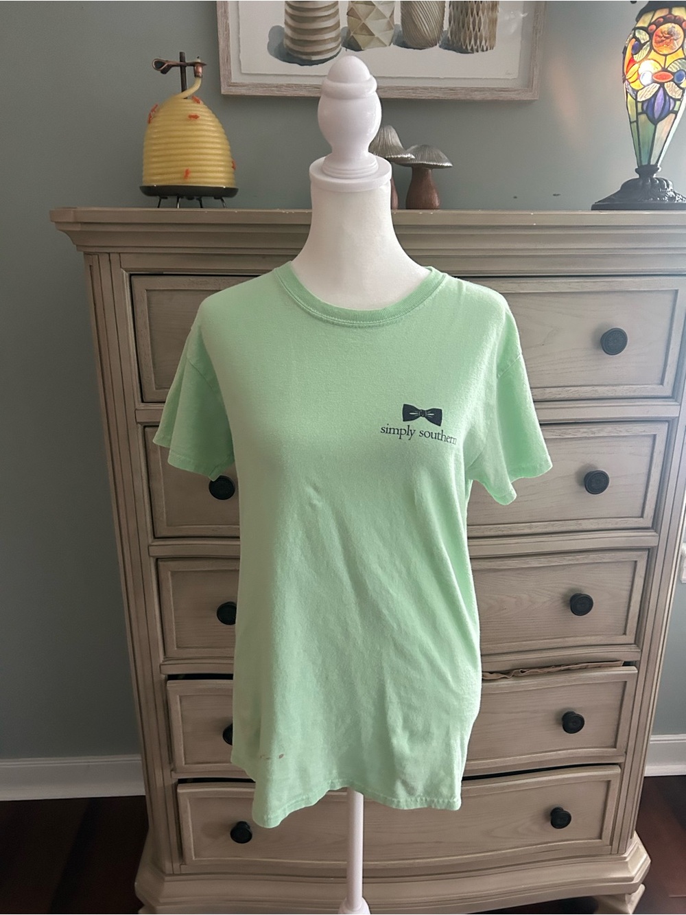 Simply Southern Mint Green Graphic Tee with crab design